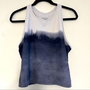 Athleta white blue tie dye workout tank 1X